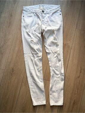 Decree White Ripped Skinny Jeans